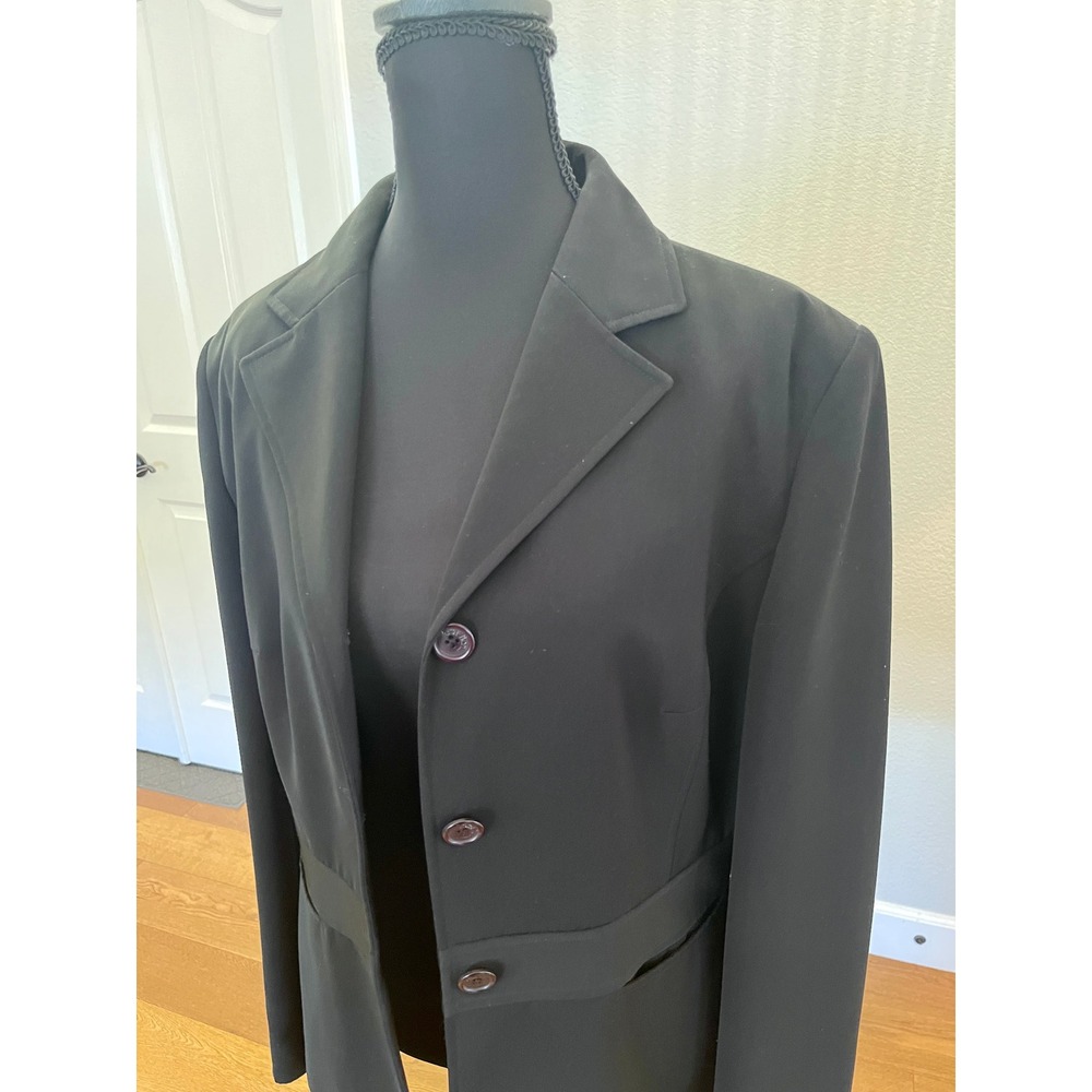 Vintage Black Minimalist Blazer Jacket Womns Size 4 Career Office Made Hong Kong